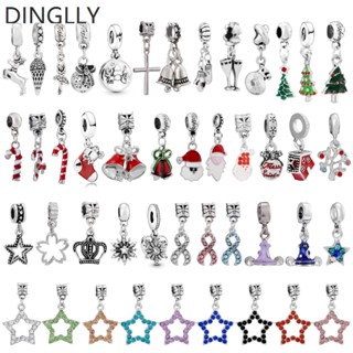 Dinglly จี้ซานตาคลอส สีแดง ถุงของขวัญ กวางเรนเดียร์ ต้นคริสต์มาส ห้อย Diy คริสต์มาส สร้อยข้อมือ เครื่องประดับ ทําเครื่องประดับ