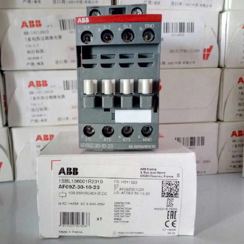 YTH ABB คอนแทคเตอร์ 3 ชั้น AF series AC/DC 1NC 0r 1NO 50HZ/60HZ DC 20V~250V 9A 4kw AF09Z-30-10(1NO) 