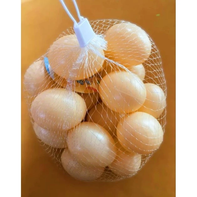 ✅️ (ถูกที่สุด พร้อมส่ง) ไข่ไก่ปลอม ไข่ไก่พลาสติก ไข่ปลอม ใส่ถุงตาข่าย 10-12 ฟอง/ถุง ขนาด 4×5 ซม.