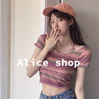 Alice  เสื้อยืด ชุดเซ็ทผู้หญิง เซ็ทสายเดี่ยวเสื้อคลุม เสื้อเซต 2 ชิ้น เสื้อผ้าแฟชั่นผู้หญิง  สวย พิเศษ ทันสมัย fashion S031043 36Z230909