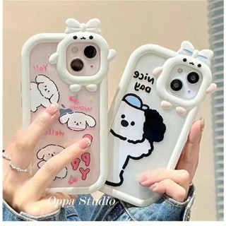 เคส OPPO A57 4G 2022 A16 A76 A96 Reno 7 Z 5G Reno 8 Z 5G A55 4G A54 4G A77S Reno 5 A74 5G A95 A16K A1K A16E A74 4G A77 5G Reno 5K กรณีโทรศัพท์มือถือซิลิโคนการ์ตูน Little White Dog Soft Shell