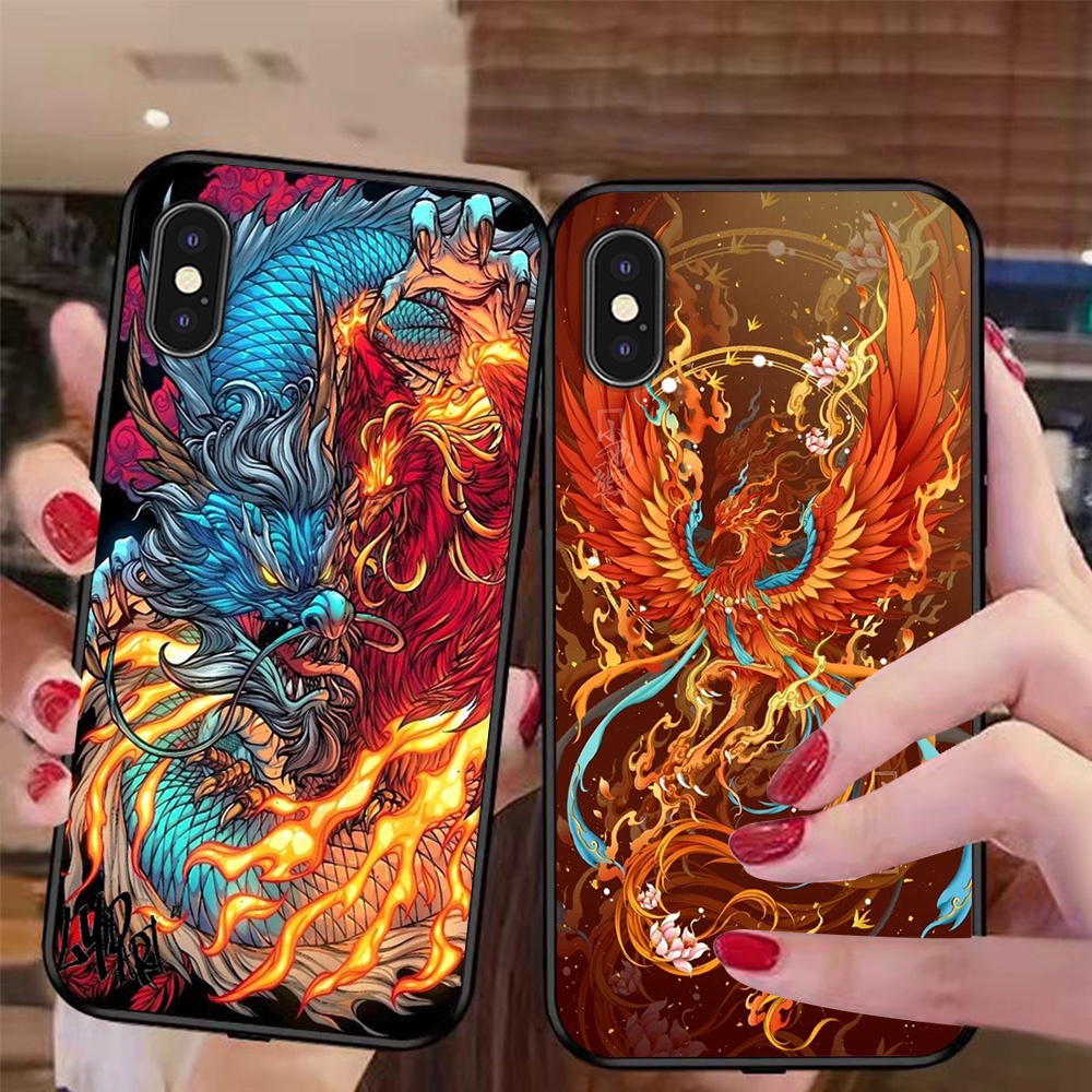 เคสโทรศัพท์สําหรับ Iphone X / ip Xs / ip Xs max tiger, dragon, phoenix เคสโทรศัพท์ราคาถูก