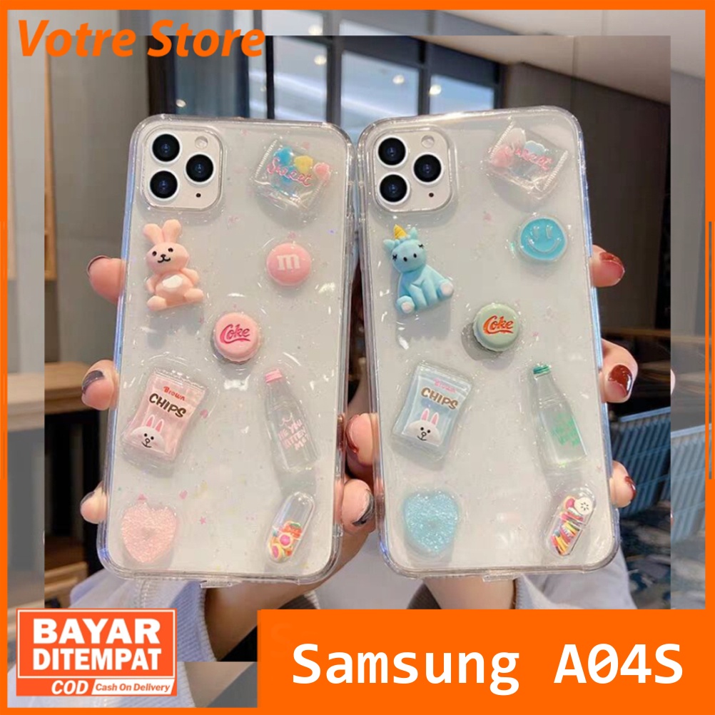 Samsung A04S Case Softcase Liquid Transparent Motif Unicorn 3D Design