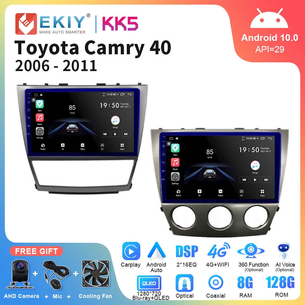 EKIY KK5 QLED DSP Android Car Radio For Toyota Camry 40 2006 - 2011 GPS Navi Multimedia Video Player