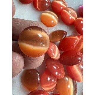 Synthetic cats eye 16mm 1 pieces Padparacha orange