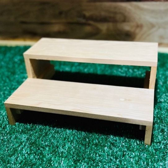 ที่วางขายของตลาดนัด 2ชั้น ลึก12cm. โชว์สินค้าวางของขายต่างๆ ขนาดกxยxส 24x32x12cm. FS01-2*32 เคลือบแลคเกอร์
