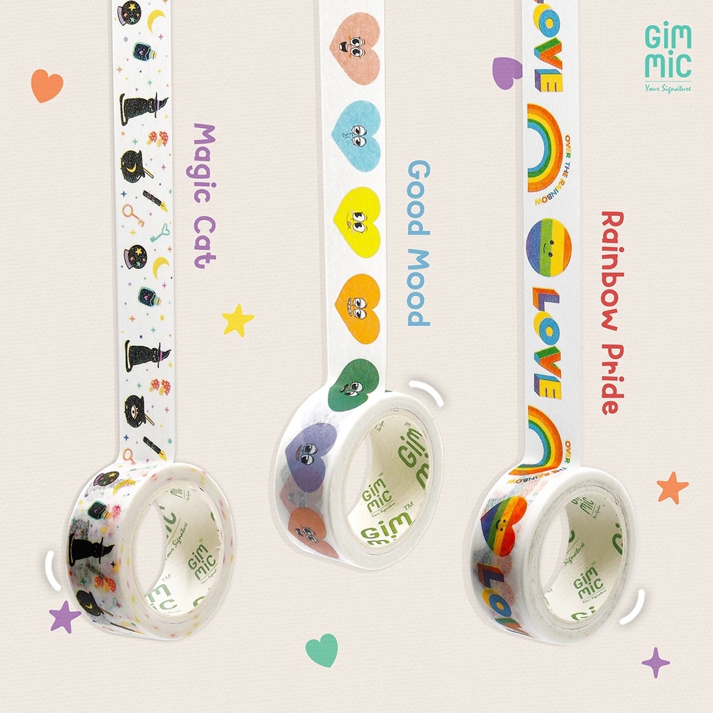 Gimmic 💚 Washi Tape เทปวาชิ Theme:Gigi's Minimal Room  มินิมอล มินิใจ พื้นหลังขาว ละมุนตา ✨