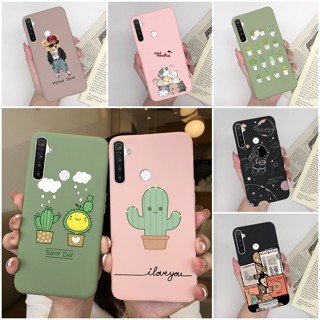 เคสโทรศัพท์มือถือ ซิลิโคนนิ่ม ผิวด้าน กันกระแทก ลายการ์ตูนกระบองเพชร หมีนักบินอวกาศน่ารัก สีดํา สําหรับ Realme 5 5i 5s 6i C3