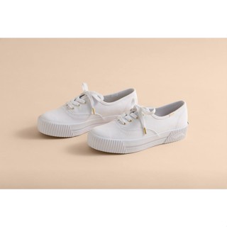 Keds รองเท้าผ้าใบ มีส้น รุ่น TRIPLE CVO AMP ORGANIC COTTON สีขาว ของแท้1OO%