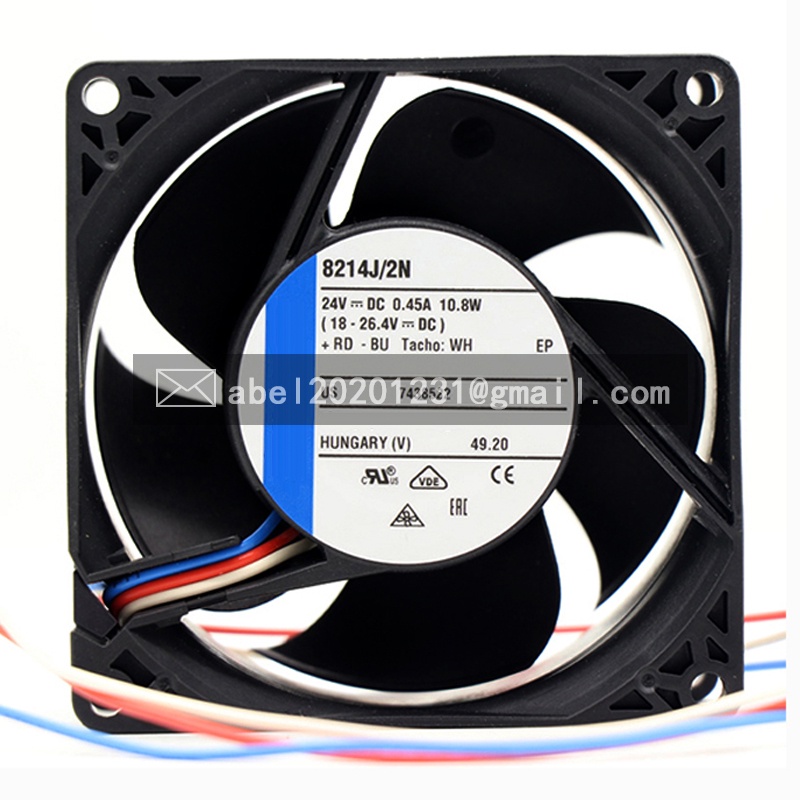 SZ ยี่ห้อใหม่ 8214J/2N 8214 J/2N DC24V 0.45A 10.8W COOLING FAN 8038 80*80*38 มม.