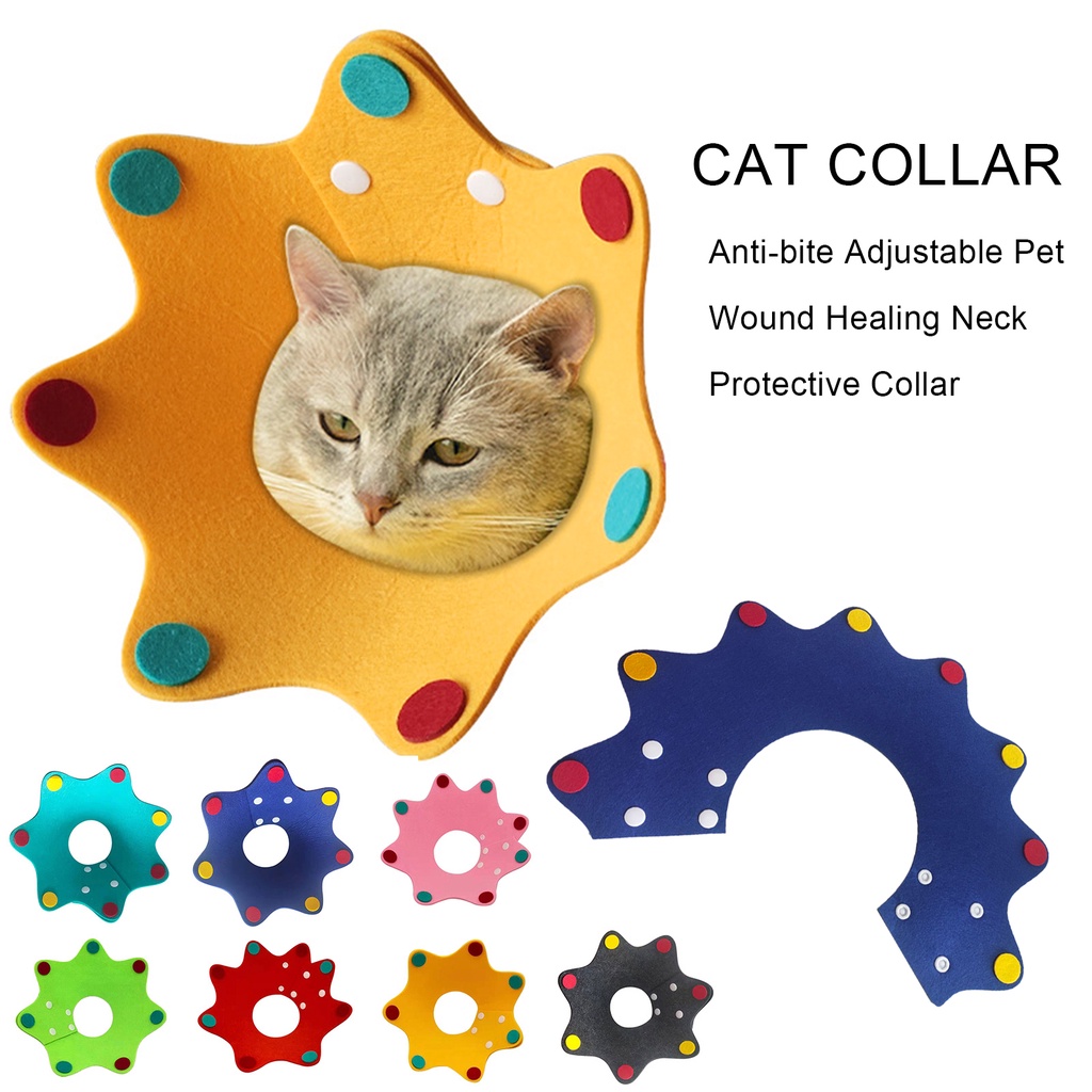 MtCat Recovery Collar Flower Shape Anti-bite Adjustable Pet Wound ...