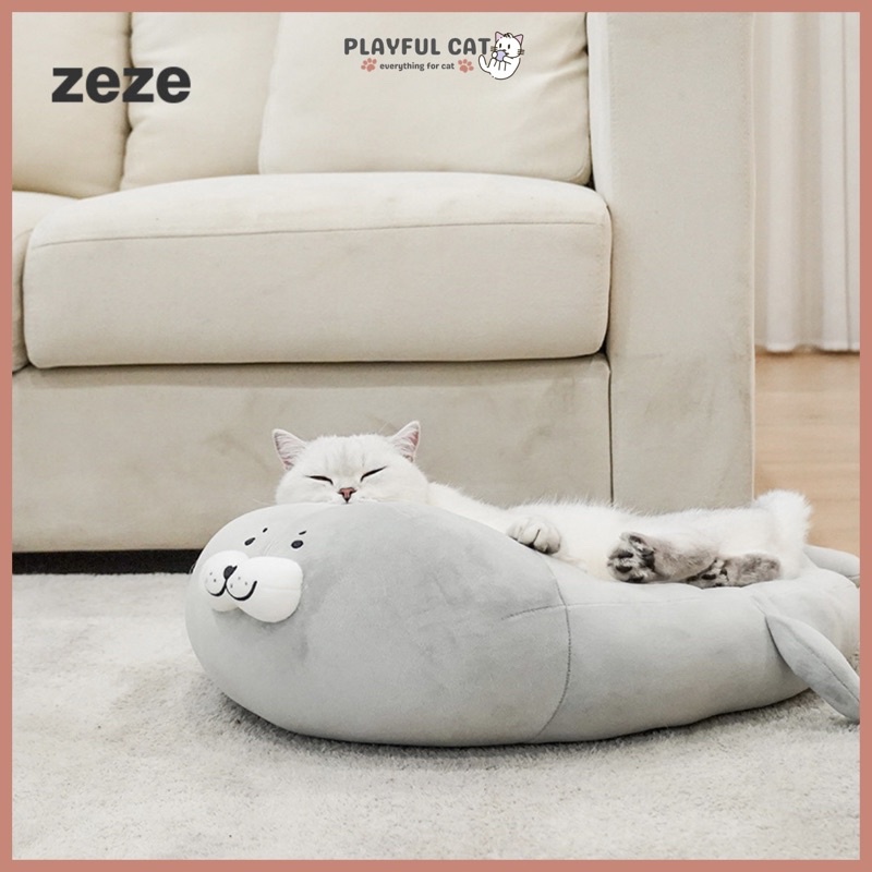 ZEZE Seal Pet Bed ที่นอนแมว เบาะนอนแมว ที่นอนแมวน้ำน่ารักสุดๆ นุ่ม สบาย