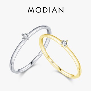 Modian แหวนเงินสเตอร์ลิง 925 ทรงกลม สไตล์คลาสสิก เครื่องประดับ สําหรับผู้หญิง ของขวัญแต่งงาน