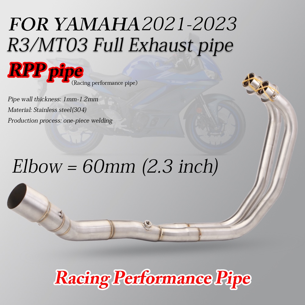 ท่อไอเสียเต็มระบบท่อกลางท่อสลิปสําหรับ YAMAHA YZF MT03 R25 R3 YZF R25 R3 MT03 2021-2023