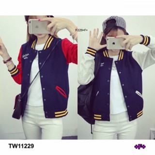 👗Pfashion [ส่งไว!!🚛] P11229 เสื้อแจ๊คเก็ตทรงเบสบอล Baseball Jacket