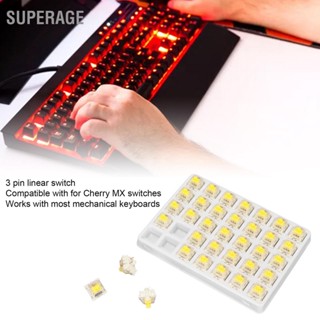 Superage สวิตช์คีย์บอร์ด G Yellow Pro Switches Pre Lubed 3 Pin Rgb Smd 35 ชิ้น