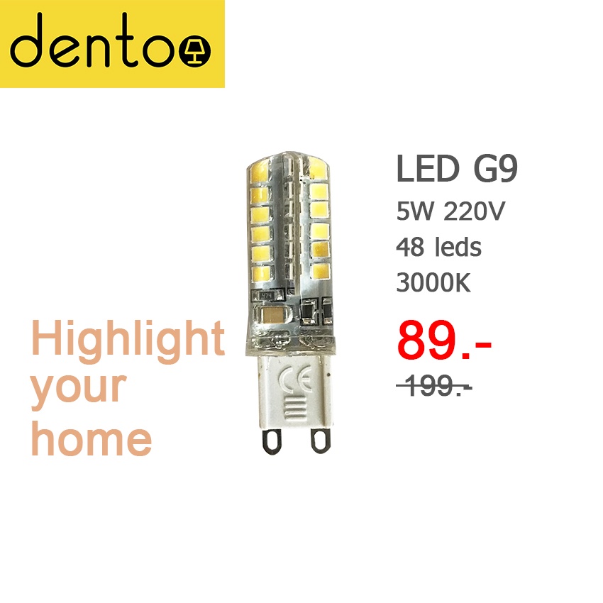 Dento หลอดไฟ LED G9 5W 48 leds 3000K 220V
