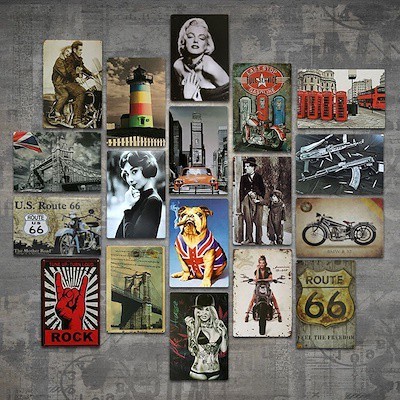 20x30 ซม.รายการ 4 Retro โลหะป้ายดีบุกโปสเตอร์เหมาะสําหรับ Cafe Bar Wall Bar ตกแต่งบ้าน