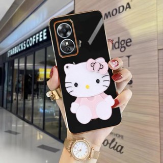 ใหม่ พร้อมส่ง เคสโทรศัพท์มือถือ ซิลิโคน กันกระแทก ลายการ์ตูนน่ารัก พร้อมกระจกแต่งหน้า แฟชั่นเรียบง่าย สําหรับ OPPO A98 5G OPPOA98 2023 OPPOA985G