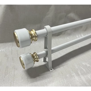 ราวผ้าม่าน ราวม่าน อุปกรณ์ราวผ้าม่านครบชุด ราวขนาด 28 mm.(ราวคู่) ราวเกิน 2 เมตรจะแบ่งครึ่งไป มีตัวต่อราวให้