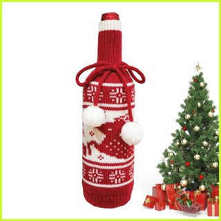 Christmas Wine Bottle Bags Handmade Knit Sweater Wine Bottle Bags Cute Santa Claus Snowman Wine Bottle Cover for pieth