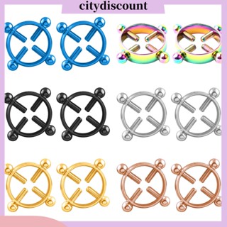 &lt;citydiscount&gt; 2 ชิ้น / เซต ที่หนีบหัวนม เซ็กซี่ ปรับได้ เจาะปลอม แหวน เร้าอารมณ์ Bdsm เครื่องมือจุกนม สําหรับผู้หญิง