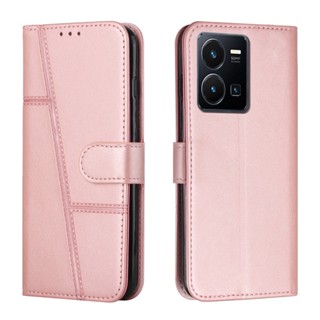 เคสโทรศัพท์หนัง PU ฝาพับ พร้อมช่องใส่บัตร และขาตั้ง สําหรับ Vivo Y35 4G 2022 Y22 Y22s Y55S 5G y76 Y76S