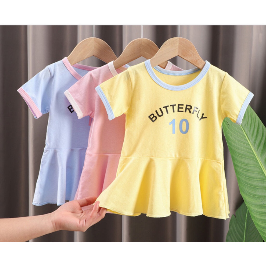 ชุดกระโปรงเด็ก Kesorn Shop Butterfly (ผีเสื้อ) สไตล์ตะวันตก สำหรับสาวน้อย 2-7 ปี เสื้อผ้าเด็ก แฟชั่นเด็ก