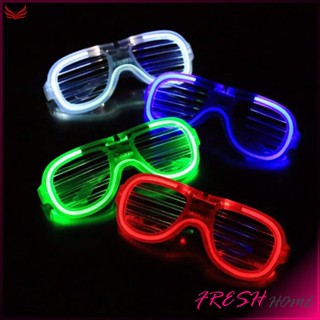 แว่นตาเรืองแสง ""มีหลอดไฟ LED"" แว่นตาเรืองแสง คริสต์มาส Luminous glasses