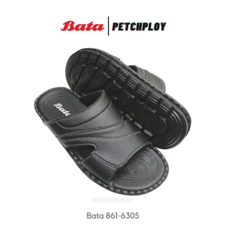 Bata รุ่น 4305-6305 รองเท้าแตะผู้ชาย บาจา แบบสวม สีดำ น้ำตาล