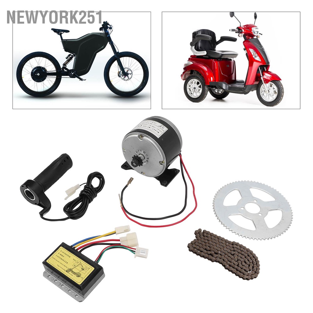 Newyork251 ชุดมอเตอร์จักรยานไฟฟ้า ความเร็วสูง 12V 250W 2750Rpm พร้อมตัวควบคุม สําหรับรถจักรยานยนต์