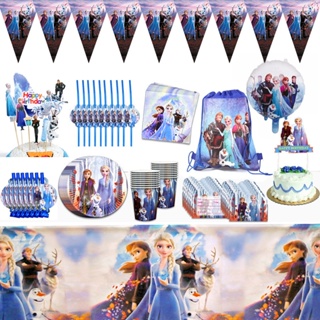 Hot Frozen 2 Princess Anna Elsa ถ้วยผ้าเช็ดปาก แบบใช้แล้วทิ้ง สําหรับตกแต่งปาร์ตี้วันเกิดเด็ก