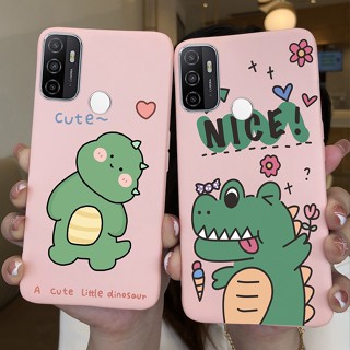 เคสโทรศัพท์มือถือ ซิลิโคนนิ่ม TPU กันกระแทก ลายไดโนเสาร์มอนสเตอร์ ดอกไม้น่ารัก สําหรับ Oppo A53 2020 A53 A 53 2020