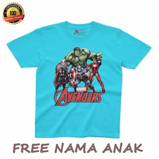 เสื้อยืด ผ้าฝ้าย พิมพ์ลาย Marvel AVENGERS สําหรับเด็กอายุ 2-10 ปี