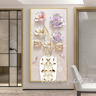 Canvas Painting Chinese Style Flower Vase Home Decoration Living Room Decoration Wallpaper Poster Frameless