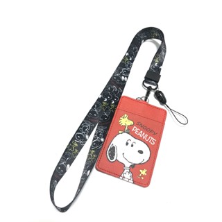 สายคล้องคอ สายคล้องบัตร  ที่ใส่บัตร  ลาย  SNOOPY RED  งานดี สวยงาม สำหรับ บัตร 6x8 cm (body 7x11cm) MNN