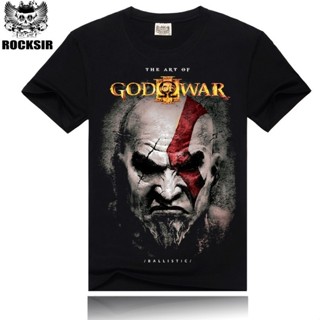 เสื้อยืดผ้าฝ้ายพิมพ์ลาย Yuanl5 {พร้อมส่ง เสื้อยืด ผ้าฝ้าย 100% พิมพ์ลาย God Of War สีดํา โอเวอร์ไซซ์ XS-4xl สําหรับผู้ชา