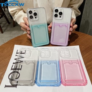 เคสโทรศัพท์มือถือแบบนิ่ม ใส กันกระแทก พร้อมช่องใส่บัตร ไล่โทนสี สําหรับ Realme C33 C30 C30S C35 C31 C25 C21Y C25Y