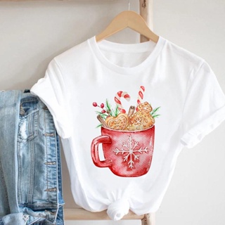 เสื้อยืดผู้ชาย Vrouwen Vrolijk Kerstfeest Zoete Liefde 2022 Vakantie Nieuwjaar T Tee Mode Mooie Leuke Grafische Print Ts