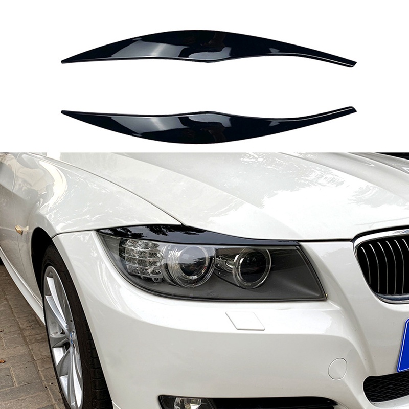 BMW 3-Series E90 4 E91 320I 330I 2005-2012 ไฟหน้า Garnish Strip Eyebrow Cover Trim สติกเกอร์ er Mlc1