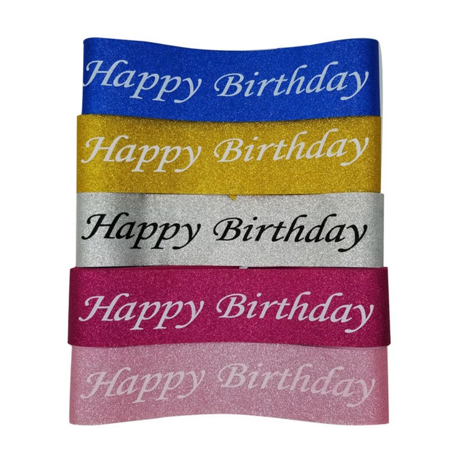 ส่งไว สายสะพายวันเกิด Happy Birthday วิบวับ วิบวับ ราคา ถูกที่สุด ดีลบีเคเค แกลเลอรีภาพที่ 2