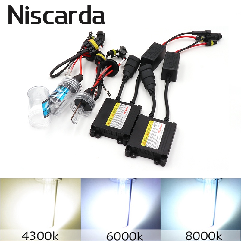 Niscarda H7 35W 55W H3 H4 H8 H9 H11 HID Conversion Kit Xenon Headlight Bulb Slim Ballast 4300K 6000K