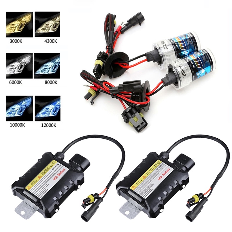 1 Set H7 H1 H3 H8 H9 H11 HID Auto Xenon Lamp Kit 12V 35W 55W Universal Ballast 4300k 6000k 8000K Col