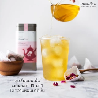 ชากุหลาบ Organic 10 ซอง พร้อมชง ปราศจากคาเฟอีน Lemon Farm เลมอนฟาร์ม