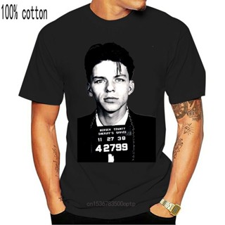 เสื้อยืดผ้าฝ้าย ขายดี เสื้อยืดคลาสสิก พิมพ์ลาย Frank Sinatra Mugshot สําหรับผู้ชาย ผู้หญิง EOalej57CFfihm43