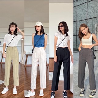 (กรอกโค้ด HELLOX9 ลด75฿) HELLOYELLOWLAND | kayla pants  กางเกงผ้าทรงกระบอกเล็ก