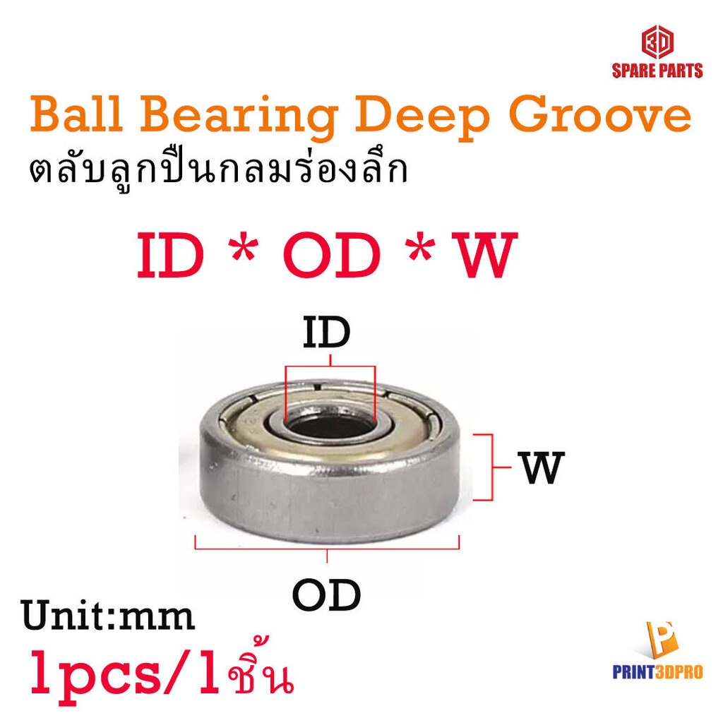 3D Printer Part Miniature deep groove ball bearing อะไหล่ตลับลูกปืน 1pcs
