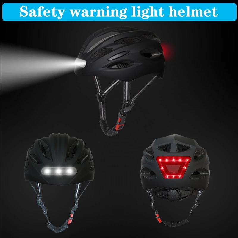 LED Lamp Cycling Bicycle Helmet Smart Men Women kids Bike LED Light Cap w/ Headlight Taillight for Scooter motorcycle Cy