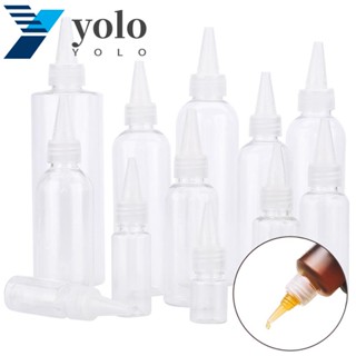 Yolo ขวดรีฟิล แบบพกพา สําหรับสีน้ํามัน กาวเหลว พร้อมฝาเกลียวด้านบน ขวดบีบใส