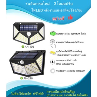 รุ่นอัพเกรดใหม่  3โหมดปรับไฟ LED พลังงานแสงอาทิตย์อัจฉริยะ Solar LED Wall Lamp หลอดไฟ พลังงานแสงอาทิตย์ หลอดไฟติดผนัง